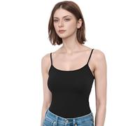 Top Tie Canotta da donna, Canotta basic da sera, Canotta spalline sottili regolabili, tessuto fresco al tatto