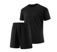 Top Tie Completo Sportivo da Uomo, Maglietta e Pantaloncini per Allenamento, Tuta da Corsa Asciugatura Rapida