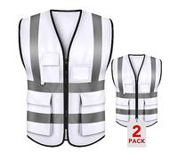 Top Tie Confezione da 2 Gilet di Sicurezza, Gilet di Comando Incident con 5 Tasche e Strisce Riflettenti da 2" ad Alta Visibilità