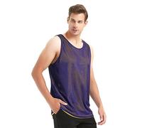 Top Tie Maglie da Basket reversibili Canotta da Uomo Canotta in Rete Maglia da Lacrosse per Giovani Adulti-Viola/Giallo-S