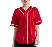 Top Tie Maglietta da Baseball con Bottoni a Vita Bassa Hip Hop in Jersey da Baseball da Donna