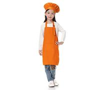 Top Tie Set di Grembiuli e Cappelli da cuoco per bambini, Grembiule da cucina regolabile in cotone per bambini, S-XXL