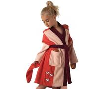 Top Towel - Accappatoio Bambino e Bambina Foxy in Cotone 100% | Spugna Morbida e Assorbente Certificata OEKO-TEX® 450 g/m² | Con Cappuccio, Tasca e Cintura - Ideale per Bagno o Piscina - 4 Anni