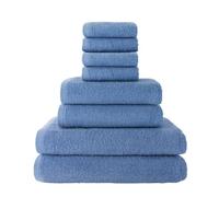 Top Towel - Set di 8 Asciugamani da Bagno - 2 da Doccia, 2 da Mani/Lavabo e 4 da Viso o Bidet - 100% Cotone Morbido 400 g/m² - Ideale per Bagno Moderno ed Elegante