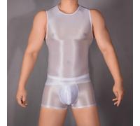 Top Trasparente Elasticizzato Lucido per Uomo Tuta Lucida Nightwear e Lingerie