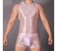 Top Trasparente Elasticizzato Lucido per Uomo Tuta Lucida Nightwear e Lingerie