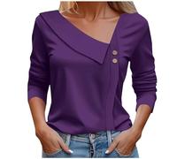 Top Vestito Donna Chic Camicette E Camicette Donna Camicia Di Grandi Dimensioni con Pulsante Camicetta 2025 Nuova Camicetta Manica Lunga Top Casual Tinta unita Loungewear Business Camicia, malva, XXL