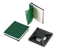 TOP-VIGOR 100 supporti autoadesivi per fascette fermacavi, 12,5 mm x 12,5 mm, supporto adesivo per la gestione dei cavi dell'ufficio, nero (senza fascetta)