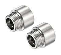 TOP-VIGOR 2 bracci di estensione per soffione doccia, 20 mm, estensore per braccio doccia, in acciaio inox G1/2, tubo rotondo per accessorio da bagno