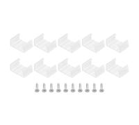 TOP-VIGOR 40 clip per strisce di luci a LED, clip di fissaggio per staffa di montaggio, morsetti in plastica, impermeabili, con viti per nastro per cavi luminosi RGB al neon da 18-20 mm, traslucidi