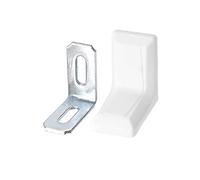 TOP-VIGOR 8 staffe angolari a forma di L per legno, staffe angolari ad angolo retto di 90 gradi, piastra angolare in metallo con 8 coperture in plastica per mobili in legno, armadietti e scrivanie