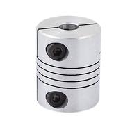 TOP-VIGOR Giunto per albero da 6 mm a 6,35 mm, diametro 25 mm x lunghezza 20 mm, accoppiatore per motore passo-passo, in lega di alluminio, per stampante 3D, macchina CNC, encoder fai da te