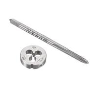 TOP-VIGOR Set di maschi e matrici M3 x 0,5 mm, filettatura metrica a sinistra, filettatura per macchina con fustella rotonda, kit di maschi e matrici per fai da te, riparazione, taglio filettatura