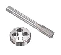 TOP-VIGOR Set di maschi e matrici metriche M10 x 0,5 mm, filettatura a macchina con fustella rotonda, kit di maschi e matrici per fai da te, riparazione, taglio filettatura esterna ed interna