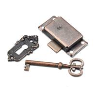 TOP-VIGOR Set di serrature per ante di armadietti vintage, quadrate, design retrò, antiche, per mobili, mobili, pratiche serrature con chiave per armadi, armadi, cassetti, scatole