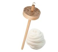Top Whorl Drop Spindle - Strumento ergonomico per spenning del filato a spirale, design intagliato, strumento di torsione tessile in lana mista a mano, combinazione di materiali in legno e metallo per