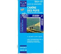 TOP25 2531ET ~ Chaine des Puys carte de randonnée imperméable