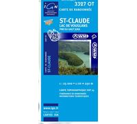 TOP25 3327OT ~ St-Claude, Lac de Vouglans carte de randonnée imperméable
