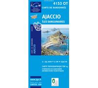 Top25 4153OT ~ Ajaccio, Iles Sanguinaires carte de randonnée avec une règle graduée gratuite