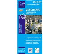 Top25 4349OT ~ Vescovato, Castagniccia carte de randonnée avec une règle graduée gratuite