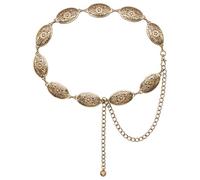 TOPACC Cintura concho in metallo occidentale per donne cinture a catena per abiti jeans country concerto outfit, G Ottone Oro, Fit waist: 34-36 in