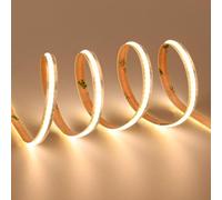 TOPAI 6mm Sottile Striscia LED COB 12V 5 Metri Bianco Caldo 3000K 320LED/M CRI>90 Dimmerabile Autoadesivo Flessibile Tagliabile Per Casa Camera Cucina (Solo Striscia LED)