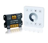 TOPAI Controller LED Dimmer Touch Panel telecomando RF DC 5-24V 15A*2 (Potenza massima 12V 360W/24V 720W) Telecomando wireless Distanza 20m Montaggio a parete per striscia LED RGB 5050,2835,COB