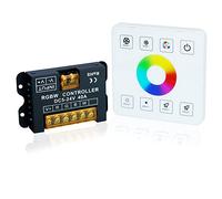 TOPAI Controller LED RGBW Touch Panel telecomando RF DC 5-24V 10A*4CH(Potenza massima 12V 480W/24V 960W) Telecomando wireless Distanza 20m Montaggio a parete per striscia LED RGBW 5050,2835,COB