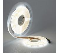 TOPAI Striscia LED COB 10 Metri Bianco Freddo Impermeabile, Strip LED 24V 6000K Esterno Alta Luminosità CRI>93, 384LED/M Strisce LED Adesiva Tagliabile Flessibile Per Casa Camera Cucina