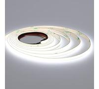 TOPAI Striscia LED COB 5 Metri Bianco Freddo 3mm Ultra Sottile, Strip LED 12V 6000K Alta Luminosità 384LED/M CRI 90+, Strisce LED Adesive Flessibile Dimmerabile Tagliabile (Solo Striscia LED)