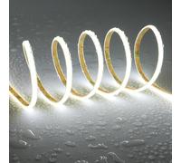 TOPAI Striscia LED COB 5 Metri Bianco Freddo 5mm Sottile Impermeabile, Strip LED 12V Esterno 6000K Alta Luminosità 400LED/M CRI 90+, Adesive Flessibile Tagliabile Per Casa Camera Cucina