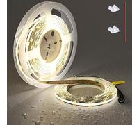 TOPAI Striscia LED COB Impermeabile IP65, 12V Bianco Naturale 4000K PCB Nero, 5 Metri, 480 LED/m, 4000lm CRI>90, Autoadesiva e Tagliabile per Cucina, Illuminazione Armadi, Soggiorno, Esterno