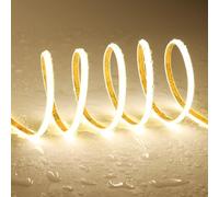 TOPAI Striscia LED COB Sottile 5mm Impermeabile, 24V Bianco Naturale 4000K, 5 Metri, 400 LED/m, Luminosità 3000lm CRI>90, Autoadesiva, Tagliabile per Cucina, Soggiorno, Illuminazione Esterno