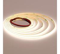 TOPAI Striscia LED COB Ultra Sottile 5mm, 24V Bianco Naturale 4000K, 5 Metri, 400 LED/m, Luminosità 4000lm CRI>90, Flessibile, Autoadesiva, Tagliabile per Cucina, Soggiorno, Illuminazione Interna
