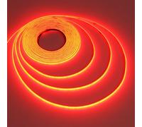 TOPAI Striscia LED COB Ultra Sottile 5mm 24V Rosso 5 Metri, 400 LED/m, Alta Luminosità CRI>90, Flessibile, Autoadesiva, Tagliabile per Bar, Soggiorno, Illuminazione Interna