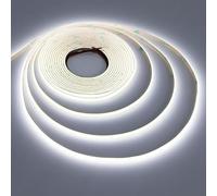 TOPAI Striscia LED COB Ultra Sottile 5mm, 5V Bianco Freddo 6000K, 5 Metri, 400 LED/M, Flessibile, Autoadesiva, Tagliabile per Cucina, Soggiorno, Illuminazione Interna (Solo Striscia LED)