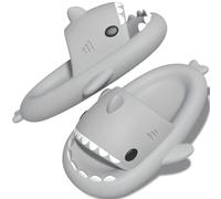 TOPALL Ciabatte Squalo,Pantofole Squalo Donna Uomo, Ciabatte Casa Simpatiche Vertenti,Antiscivolo Morbide Pantofole per Inter ed Piscina Mare Doccia Bambina/Ragazzo/Unisex Estive(Gris Clair,32/33)