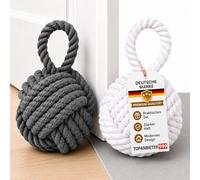 Topanbieder999 Set di 2 fermaporta decorativi in iuta grigio e bianco, fermaporta, fermaporta, fermaporta, fermaporta, fermaport