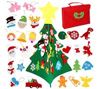 TOPANBIETER 999 Albero di Natale 68 x 48 cm, in feltro decorativo fai da te per bambini, set fai da te, albero di Natale (3D in borsa rossa)