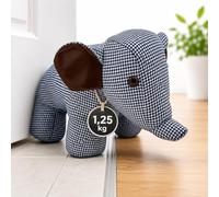 TOPANBIETER 999 Fermaporta decorativo a forma di elefante blu/bianco, fermaporta e finestra, fermaporta (elefante blu/bianco)