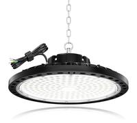 TOPAUBUB 200W Faretto LED UFO Interno 1 Pezzi, Lampada LED per Capannone 20000LM con Catena Metallica da 30CM, Driver, 6500K IP65 Plafoniera LED Garage Industrial per Campana Officina Sofftto