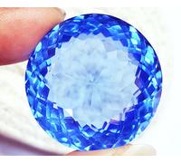 Topazio Blu Forma Rotonda 100.15 KT Certificato Loose Gemma Con Omaggio