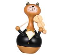 TOPBATHY 1 Scatola Tumbler Che Suona Il Violino Cat Music Box Giocattolo per Gatti Arredamento per la casa Decorazioni per la casa Decorazione Domestica Giocattolo Musicale di Legno Black