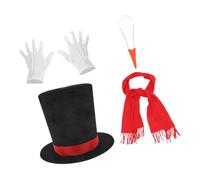 TOPBATHY 1 Set Cappello da Babbo Natale nevicare Decorazioni Natalizie con Neve Inter Sciarpa krama Sciarpa Accessori Fai da Te Pupazzo di Neve Adorabile Kit per Vestire Il Pupazzo di Neve