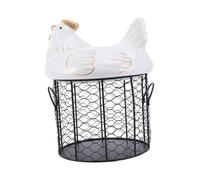 TOPBATHY 1 Set Cesto Per Uova in Ceramica Contenitore Di Stoccaggio Porta Vassoio Con Coperchio Cestini Frutta Cestino Organizzatore Conservazione Delle Uova Bianca Acciaio Inossidabile