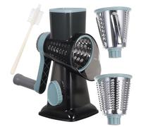TOPBATHY 1 Set Grattugia per Formaggio a Manovella: Grattugia Rotante 3 in 1 per Ristorante, Tritaverdure, Verdure, Frutta, Tritatutto, Base Antiscivolo, Affettatrice per Cetrioli, Patate, Cavolo