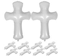 TOPBATHY 10 Palloncini a Forma di Croce Bianchi per Battesimo e Prima Comunione Decorazioni Religiose Benedizione Celeste Palloncini Giganti per Feste e Celebrazioni All’Aperto e Interni