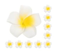 TOPBATHY 10 Pezzi Fermaglio per Chioma Fiore di Plumeria Artificiale in Schiuma Eva Bianco Texture Realistica, Accessorio Versatile per Festa in Spiaggia e Attività All'aperto per Donna