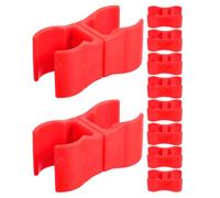 TOPBATHY 10 Pezzi Morsetto per Palo da Allenamento Calcio Rosso, Adattatore | ABS Leggero, Attacco Facile e Compatibilità Versatile, per Allenamento Outdoor e Componenti Campo