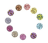 TOPBATHY 100 Pezzi Cabochon Piatti in Vetro Motivo Leopardo per Bracciali
